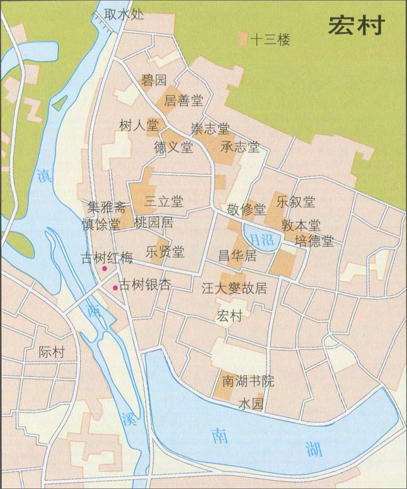 宏村地图（来源网络）