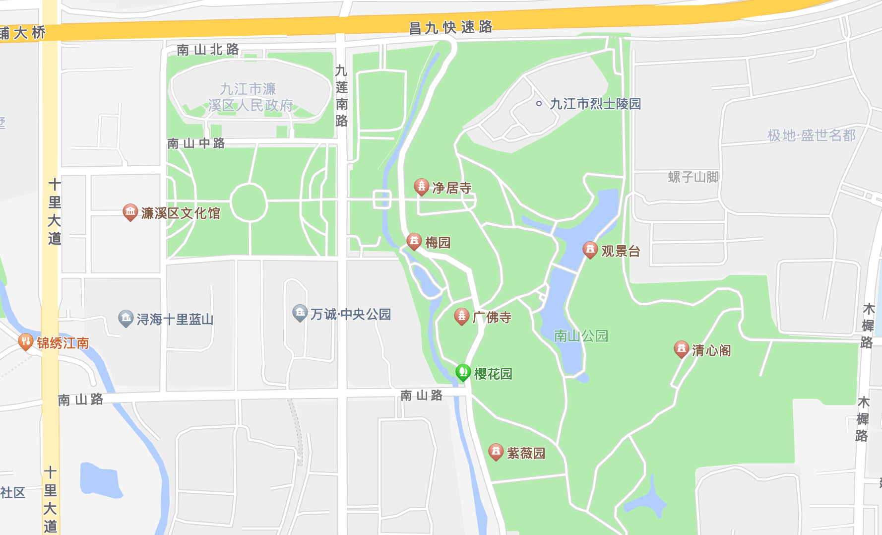 南山公园地图